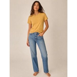 J.Crew Womens Broken-In Cotton Knit Crewneck T-Shirt Mustard Medium Basic Tee